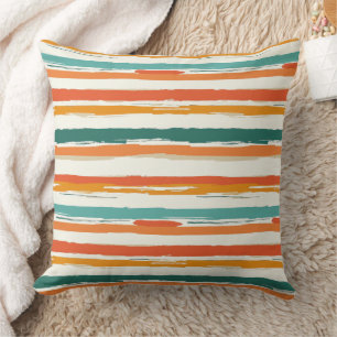 Vintage Bohemian Watercolor Striped (1) Cushion