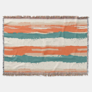Vintage Bohemian Watercolor Striped (2) Throw Blanket