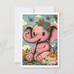 Vintage Boho 1st birthday Elephant