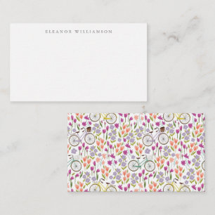 Vintage Boho Bicycle Custom Name Gift Enclosure  Card