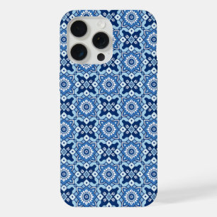 Vintage Boho Blue Floral Pattern iPhone 15 Pro Max Case