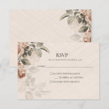 Vintage Boho Botanical RSVP Rustic Terracotta