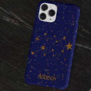 Vintage Boho Celestial Aquarius Star Sign Zodiac iPhone 15 Mini Case