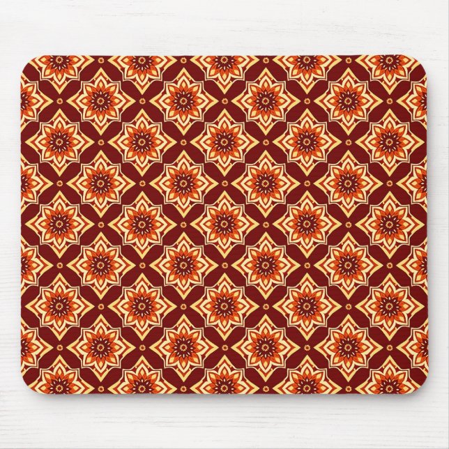Vintage Boho Chic Floral Pattern Mouse Pad (Front)