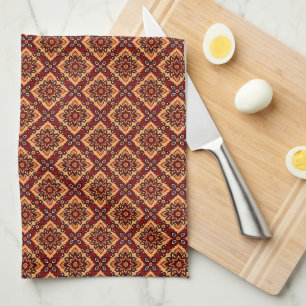 Vintage Boho Floral Pattern Tea Towel