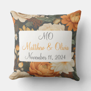 Vintage Boho Floral Pattern Wedding Gift Cushion