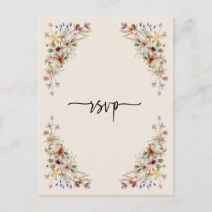 Vintage Boho Floral Postcard