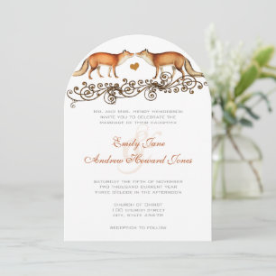 Vintage Boho Forest Foxes Wedding Invitation