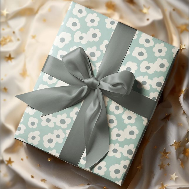 Vintage Boho Hand Drawn Groovy Flowers Wrapping Paper (Creator Uploaded)