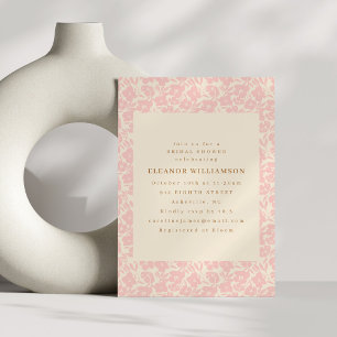 Vintage Boho Light Blush Pink Floral Bridal Shower Invitation