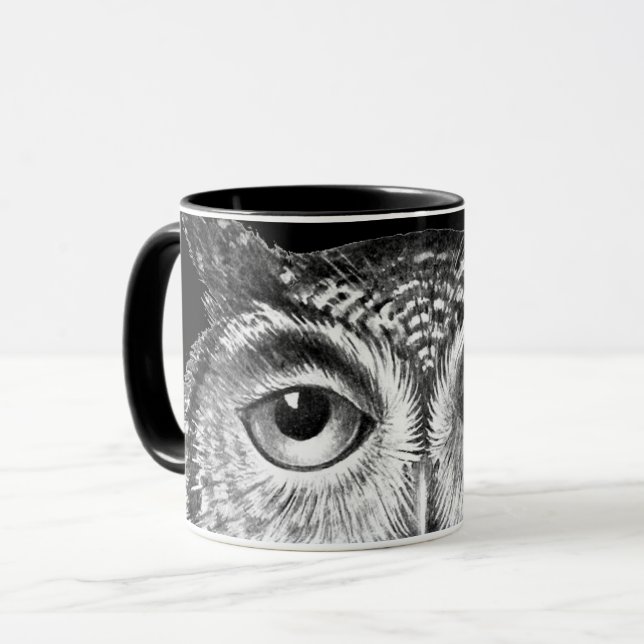 Vintage Boho Owl Design Mug (Front Left)