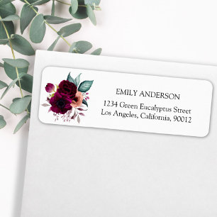 Vintage Boho Purple Flowers Return Address Label
