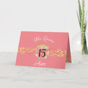 Vintage Boho Rose Gold Rustic Quinceañera Spanish Invitation