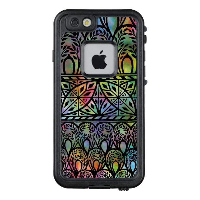 Vintage Boho Stained Glass Pattern LifeProof Case (Back)