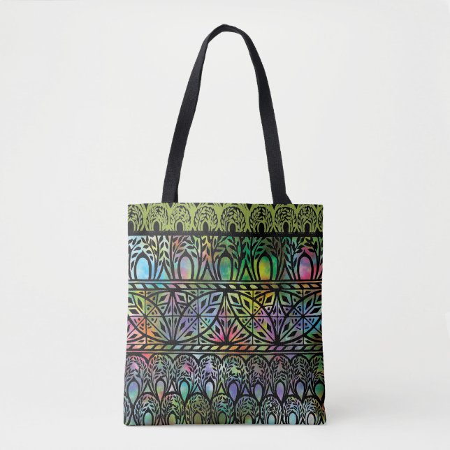 Vintage Boho Stained Glass Pattern Tote Bag (Front)