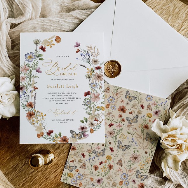 Vintage Boho Wildflower Garden Bridal Brunch Invitation (Creator Uploaded)