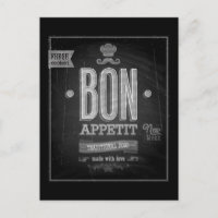 Vintage Bon Appetit Poster - Chalkboard