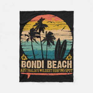 Vintage Bondi Beach, Australia's Wildest Surfing S Fleece Blanket