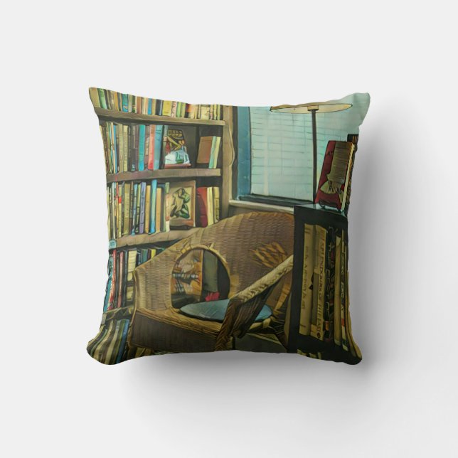 Vintage book artwork cushion (Front)