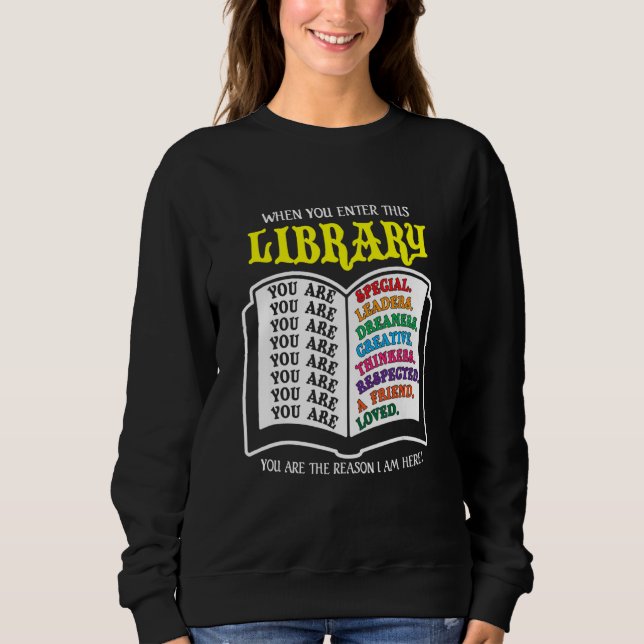Vintage Book Bookaholic Bookworms Reading Library  Sweatshirt (Front)