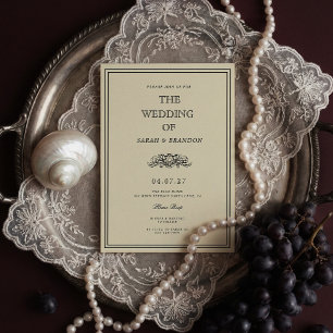 Vintage Book Classic Wedding Invitation