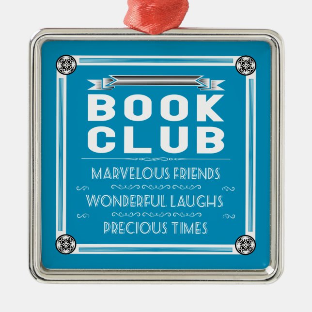 Vintage Book Club/Book Group Metal Tree Decoration (Front)