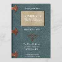 Vintage Book Cover Baby Shower Invitations