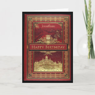 Vintage Book Cover Birthday Card