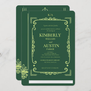 Vintage Book Cover   Book Theme Wedding Invitation