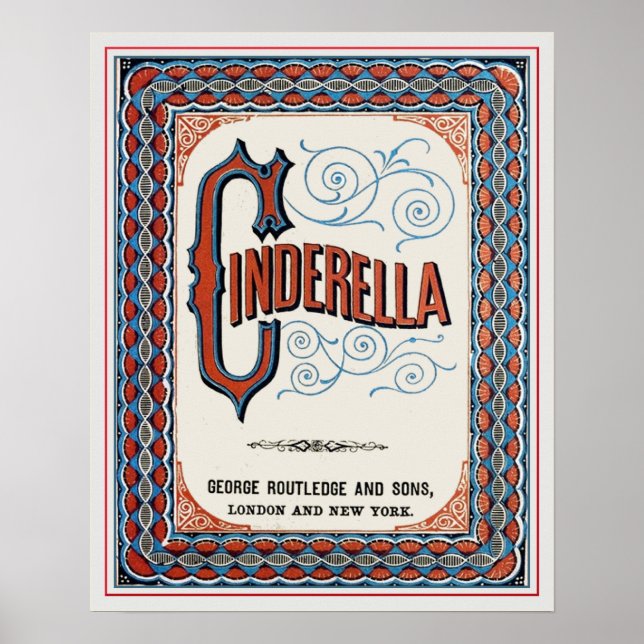 Vintage Book Cover Cinderella Poster (Front)