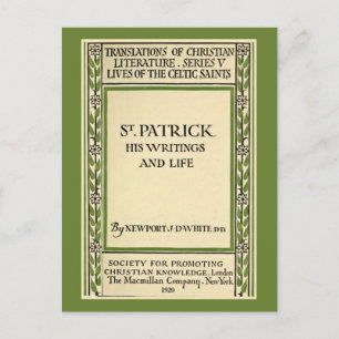 vintage book cover memoirs of St. Patrick Postcard