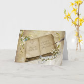 Vintage book for 70th Wedding Anniversary Card (Yellow Flower)