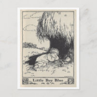Vintage Book Illustration Little Boy Blue