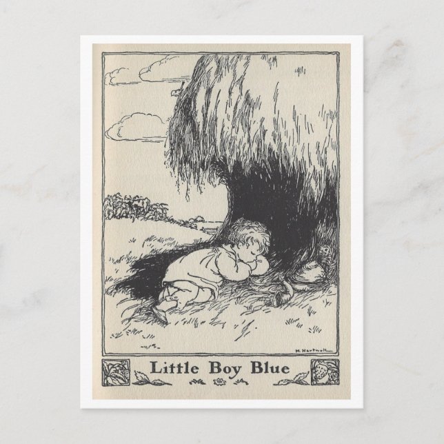 Vintage Book Illustration Little Boy Blue Postcard (Front)