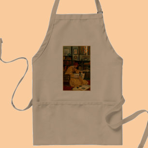 Vintage Book Lover Art Print   Art Nouveau Woman  Standard Apron