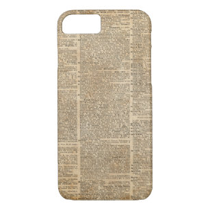 Vintage Book Page Design iPhone 7, Barely There Case-Mate iPhone Case