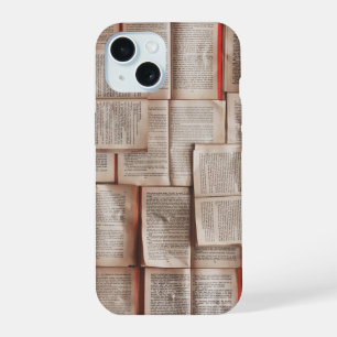 Vintage Book pages Open Books Bibliophile iPhone 15 Case