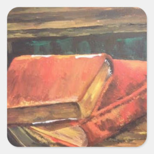vintage book painting on a Sticker