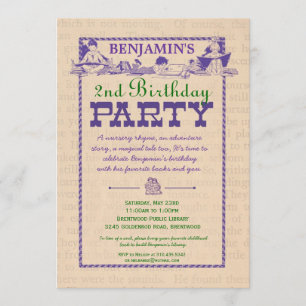 Vintage Book Party Invitation
