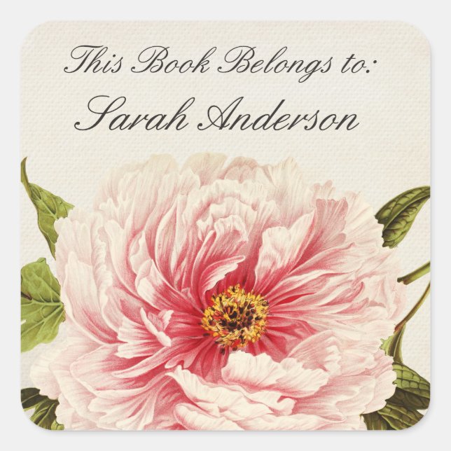 Vintage Book plate Stickers This Book Belongs To (Front)