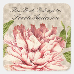 Vintage Book plate Stickers This Book Belongs To