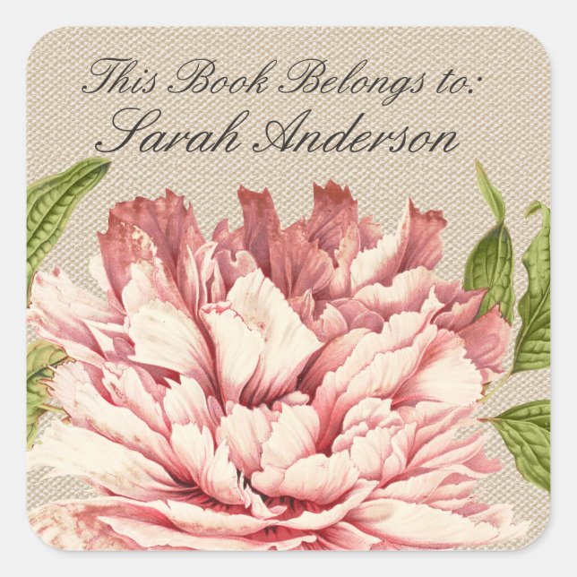 Vintage Book plate Stickers This Book Belongs To (Front)