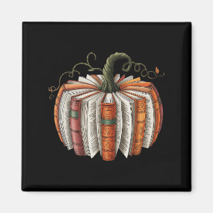 Vintage Book Pumpkin Autumn Fall Librarians Bookwo Magnet