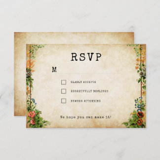 Vintage Book Secret Garden RSVP Card