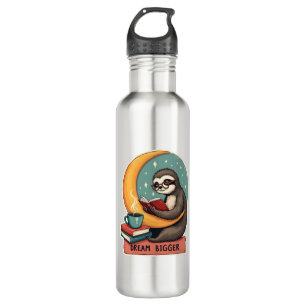 Vintage Book Sloth Reading Lover Cute Retro Design 710 Ml Water Bottle