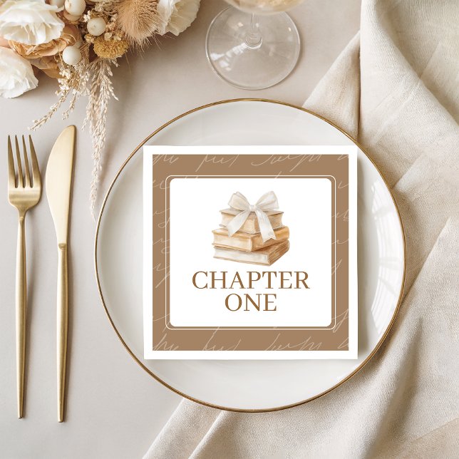 Vintage Book Stack Neutral Birthday Napkins (Creator Uploaded)