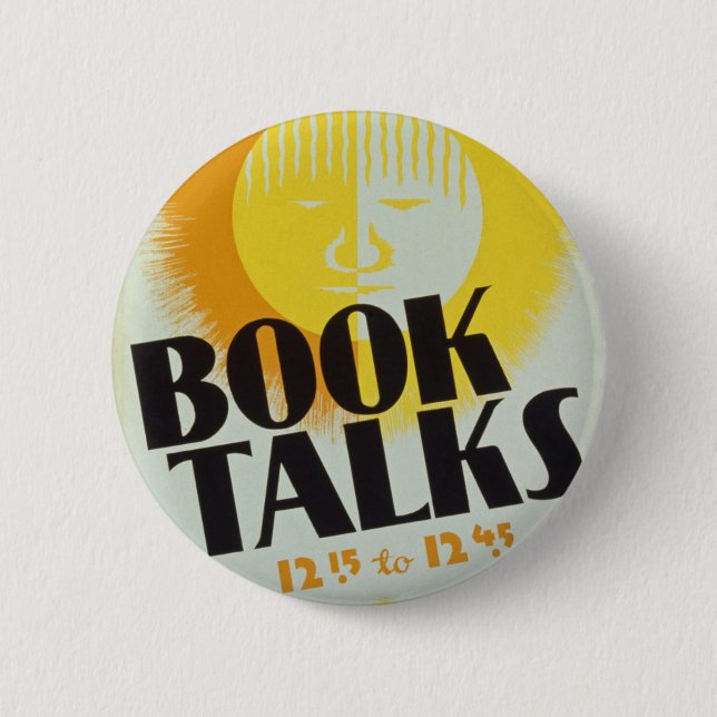 Vintage "Book Talks" Badge (Front)