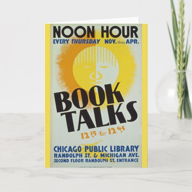 Vintage "Book Talks" Greeting Card (Front)