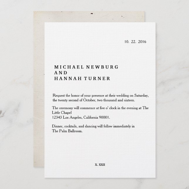 Vintage book wedding invitation (Front/Back)