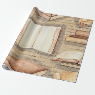 Vintage Book Wrapping Paper Roll